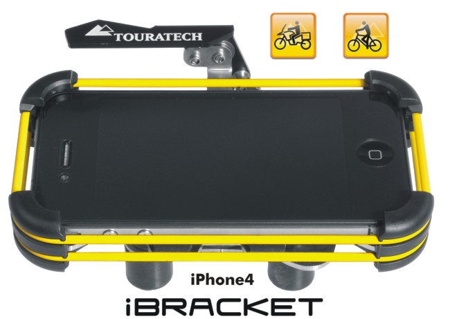 Support pour guidon iBracket pour Apple iPhone 11, moto & vélo - MOTO  ADVENTURE - TOURATECH Orange