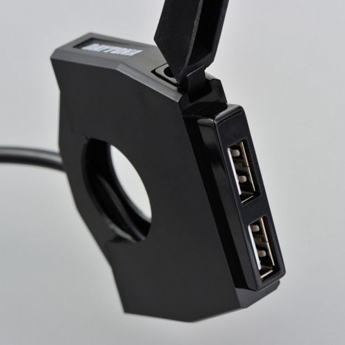 Acquista Online Presa USB Slim 1gang 12V DC per manubri da 22,2 e 25,4 mm  con attacco manubrio